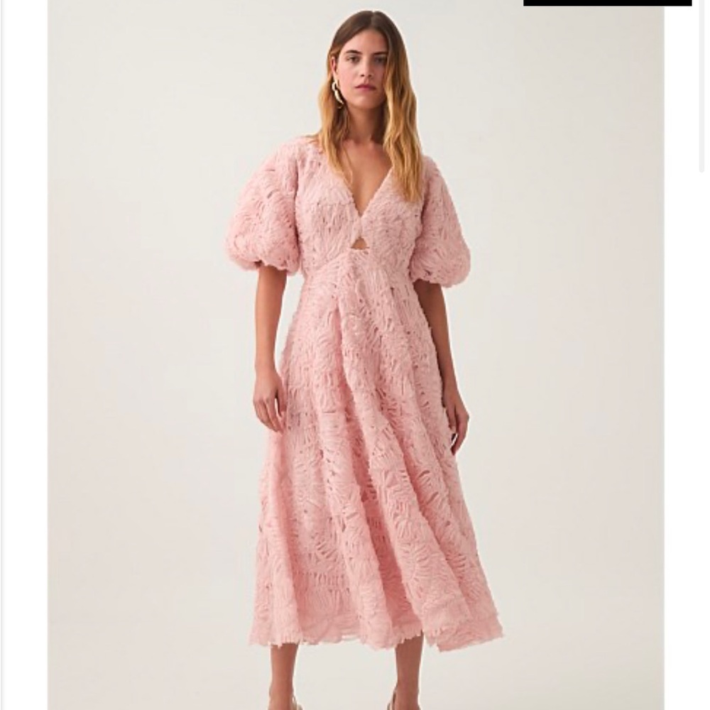 Aje. Florential Textured Midi Dress Medium